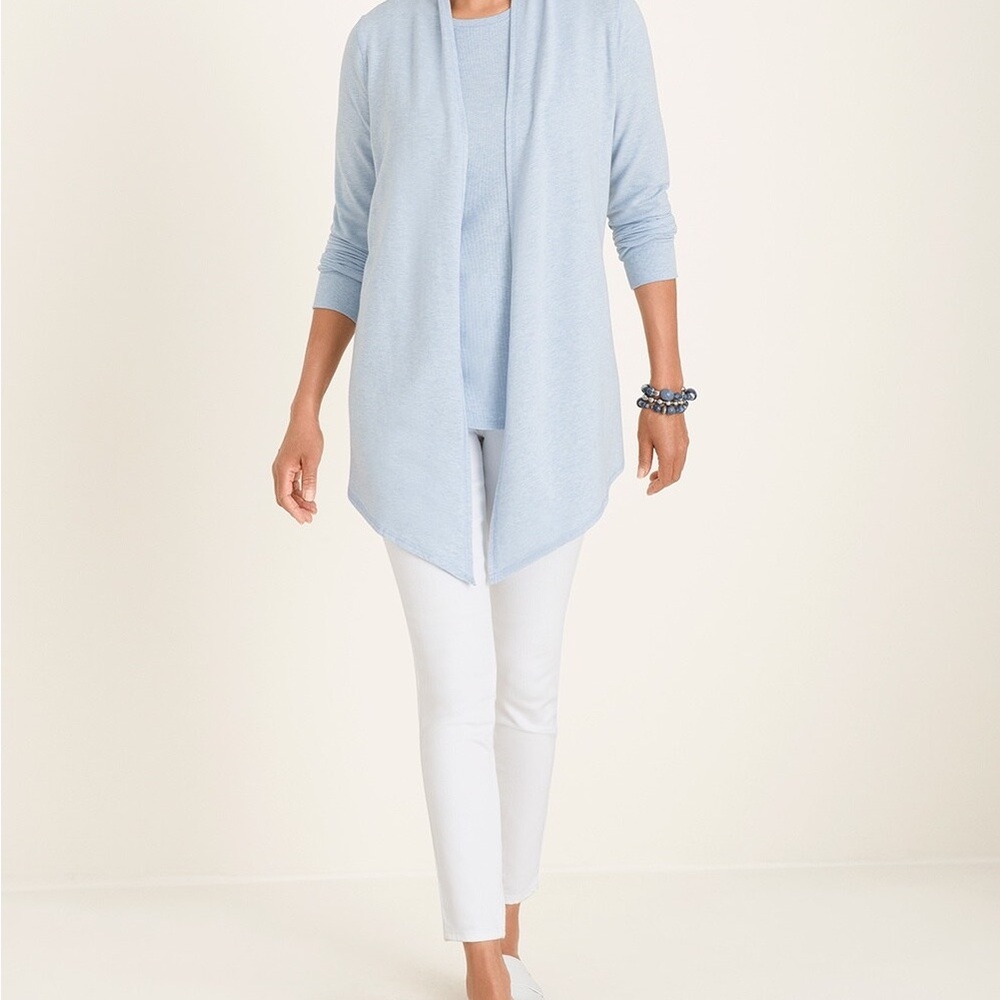 Chicos Zynergy Blue Top Size 2 US 12/14